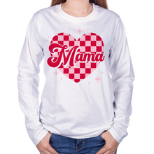 Load image into Gallery viewer, Mama Checker Heart - White - Front Print