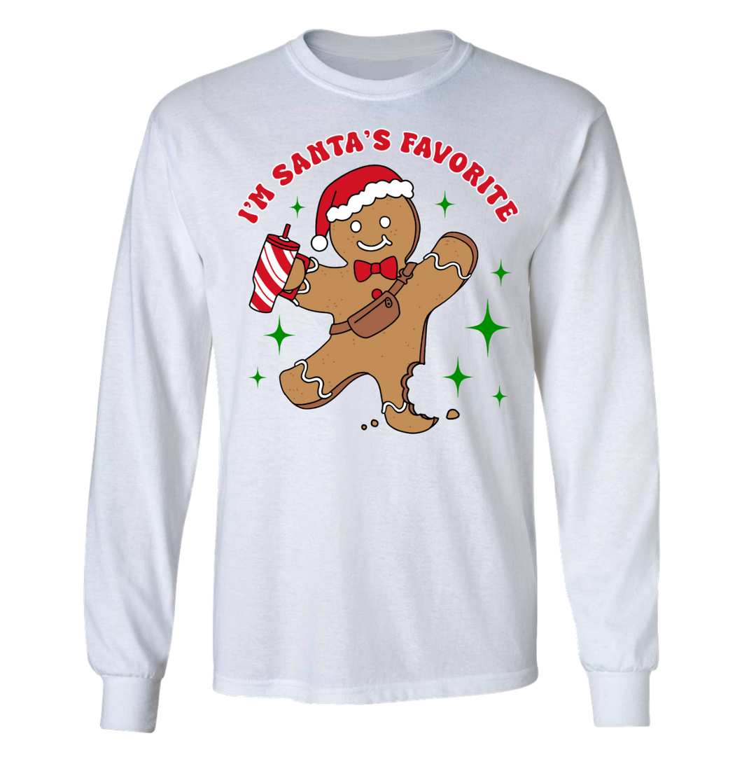 Santa's Favorite Gingerbread Cookie - Front Print (Two Colors Available)