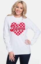 Load image into Gallery viewer, Mama Checker Heart - White - Front Print