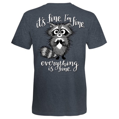 I'm Fine Racoon Dark Heather Gray