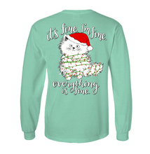 Load image into Gallery viewer, Christmas Cat - Long Sleeve - Seafoam