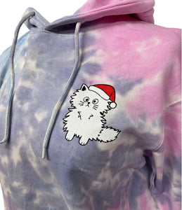 Christmas Cat - Tie Dye Hoodie