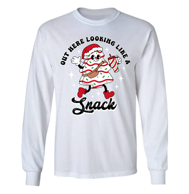 Looking Like A Snack - Long Sleeve Tee - Front Print - White