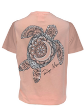 Load image into Gallery viewer, Tortuga Moon - Dry Wick - White Fade Turtle - Coral Short Sleeve