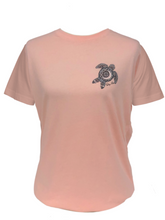 Load image into Gallery viewer, Tortuga Moon - Dry Wick - White Fade Turtle - Coral Short Sleeve