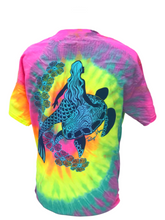 Load image into Gallery viewer, Tortuga Moon Tie Dye Mermaid Turtle - Neon Rainbow