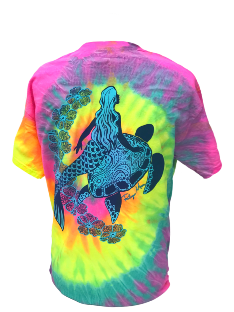 Tortuga Moon Tie Dye Mermaid Turtle - Neon Rainbow